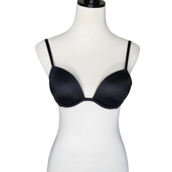 Pink Victoria's Secret black Wear Everywhere Super Push-up Bra size 32B - Picture 1 of 11